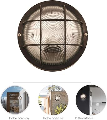 Velamp Bubble-n Round Wall Light, Black