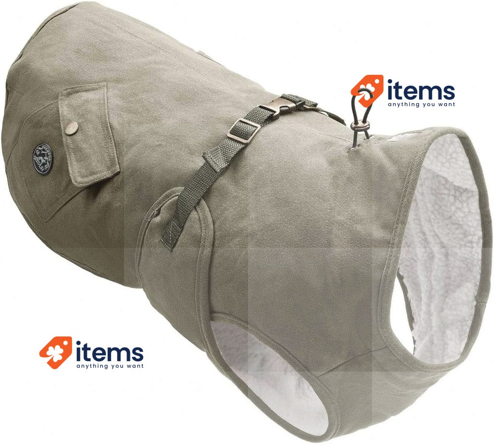 HUNTER UPPSALA TREND Dog Coat, Parker, With Cotton, Lined, 55, Khaki Clothing