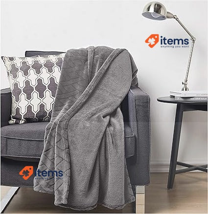 Amazon Basics - Cuddle Cloth, Embossing Pattern, Grey, 150 X 200 Cm Fleece Throw