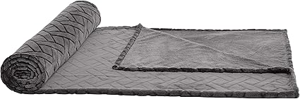 Amazon Basics - Cuddle Cloth, Embossing Pattern, Grey, 150 x 200 cm