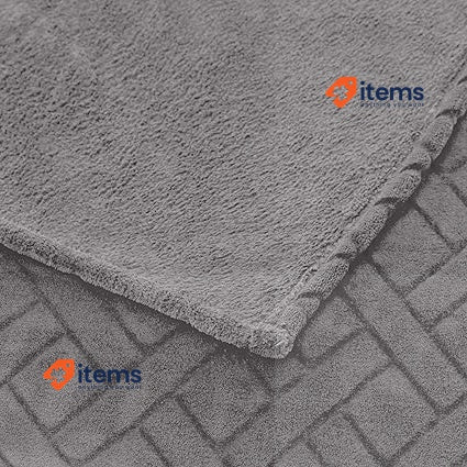 Amazon Basics - Cuddle Cloth, Embossing Pattern, Grey, 150 X 200 Cm Fleece Throw