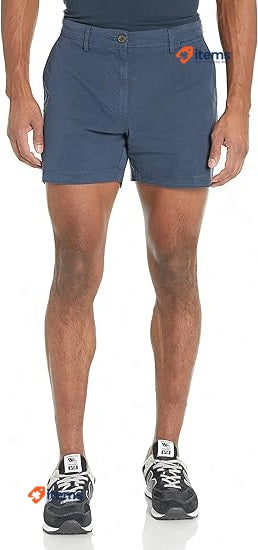 Amazon Essentials Men's Flatfront Chinoshorts Comfortable Stretch 28W Navy Blue