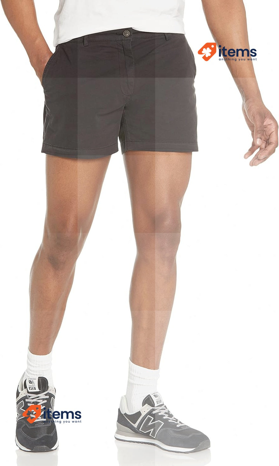 Amazon Essential Men s Slim-Fit 5" Stretch Chino Short Black, Size 33W/28L 13cm