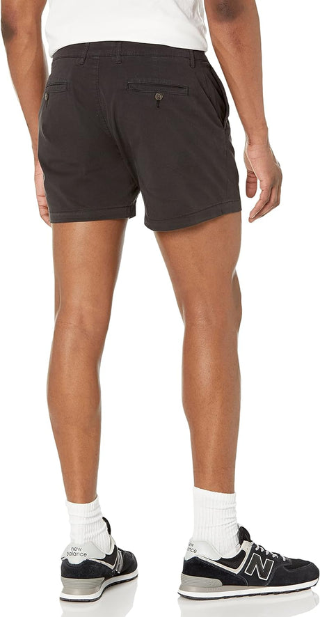 Amazon Essential Men's Slim-Fit 5" Stretch Chino Short Black, Size 33W/28L