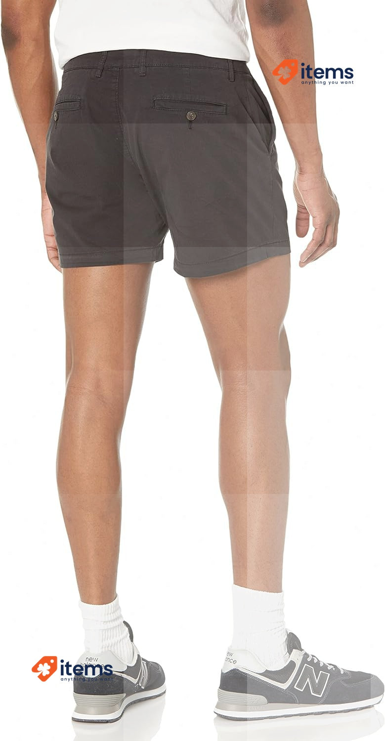 Amazon Essential Men s Slim-Fit 5" Stretch Chino Short Black, Size 33W/28L 13cm