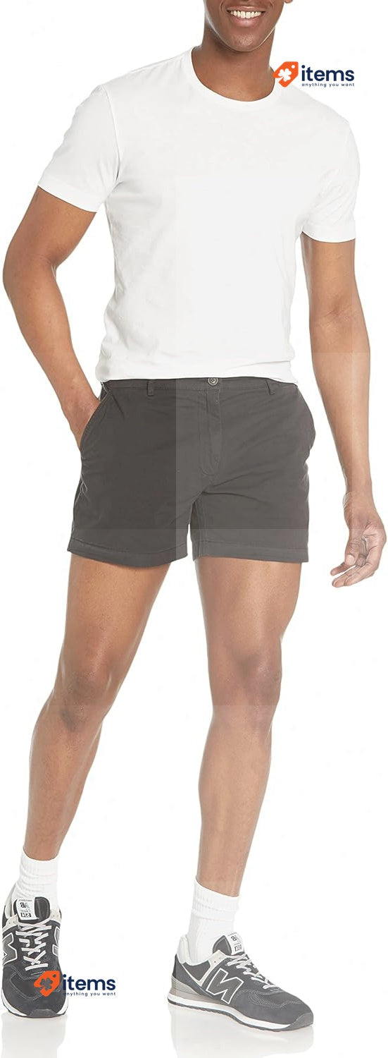 Amazon Essential Men s Slim-Fit 5" Stretch Chino Short Black, Size 33W/28L 13cm