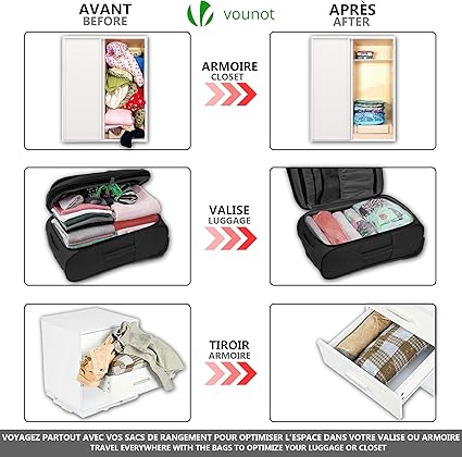 VOUNOT 12-Pack Vacuum Storage Bags for Clothes, Duvets, Pillows