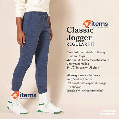 Amazon Essentials Women's Fleece Jogger Sweatpant Light Grey XL Cuffed Jogging