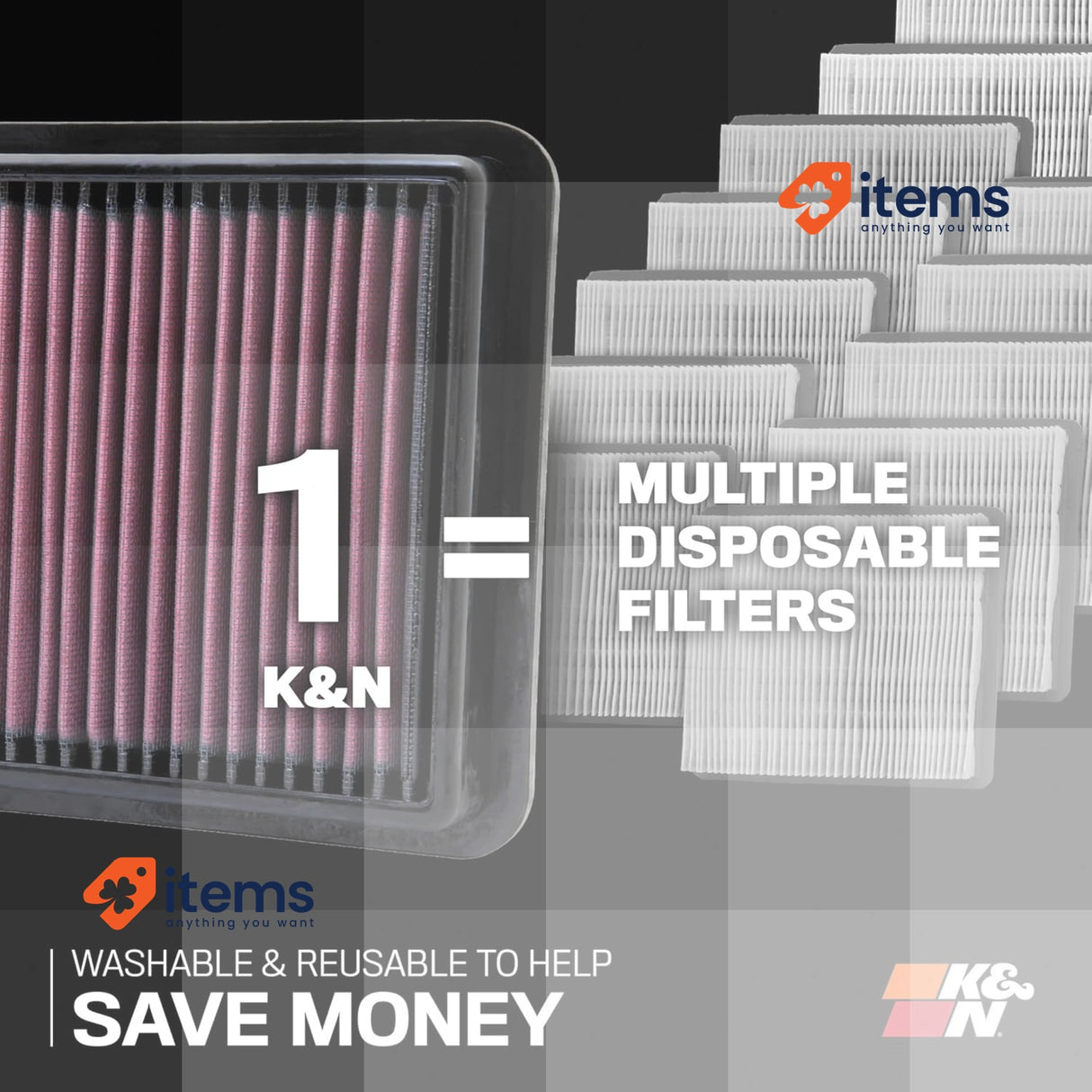 K&N Engine Air Filter For (Ecosport, Fiesta ST, Tourneo Courier and Transit) Red