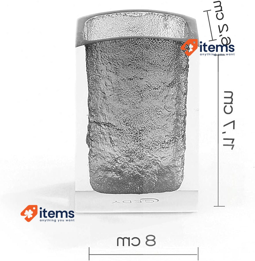 Gedy Antares Glass, Resin, Grey, 6.2 x 8 x 11.7cm Toothbrush Holder for Bathroom