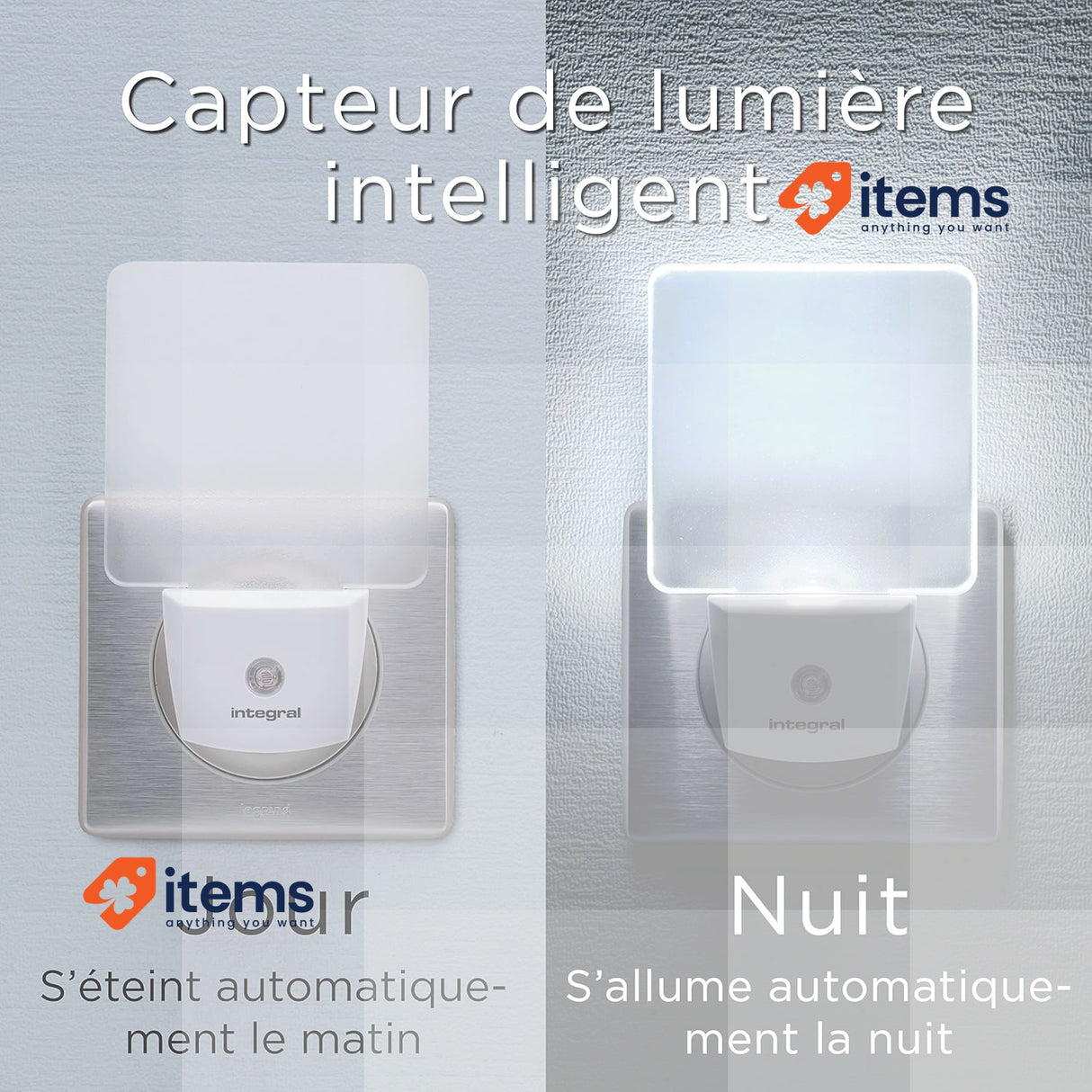 Integral LED Night Lights Pack of 2 Lights Connectable Sensor Night Lighting