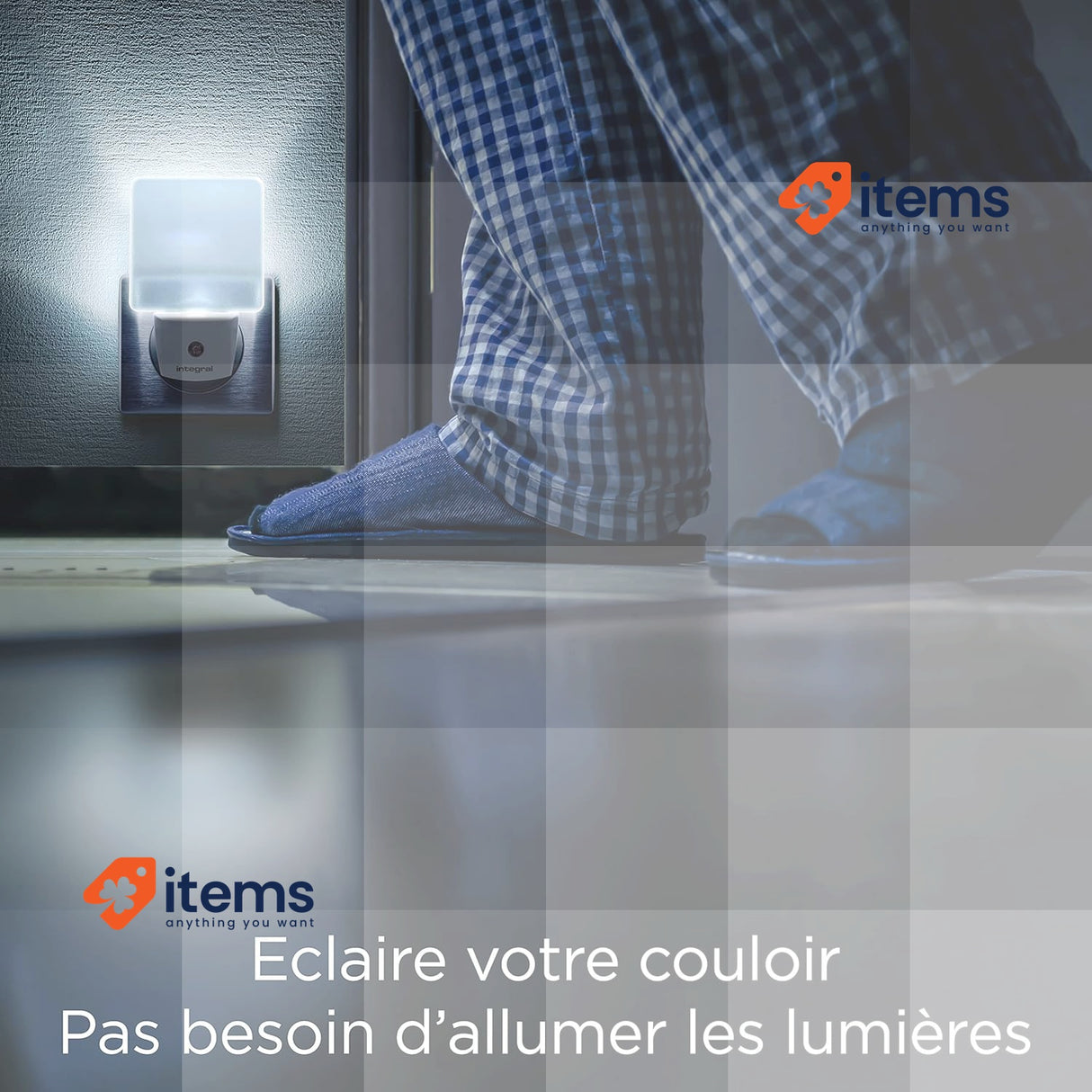 Integral LED Night Lights Pack of 2 Lights Connectable Sensor Night Lighting