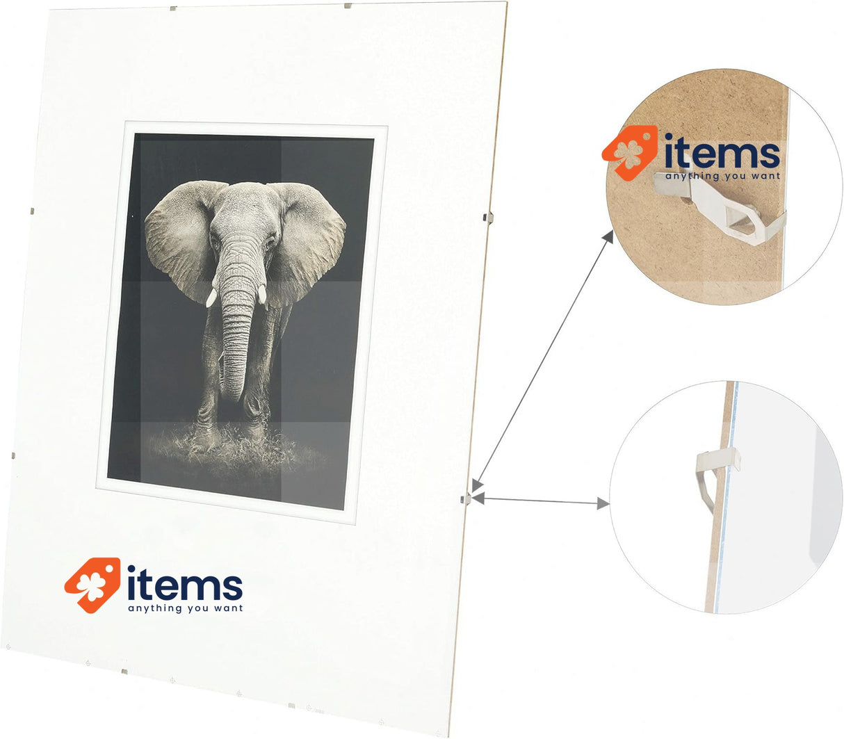 Postergaleria Frameless Picture Frame 24x30cm Set Pieces Clear Plexiglass Clips