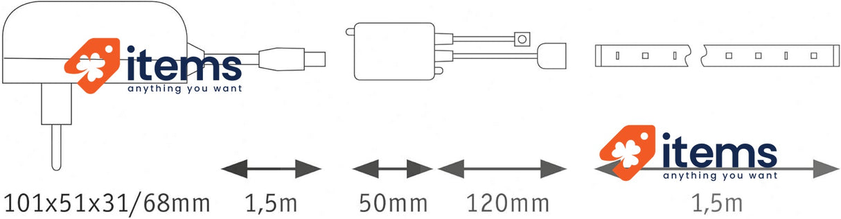 Paulmann 70960 LED Stripe SimpLED 1.5m RGB 230/12V DC, Plastic Light Strip