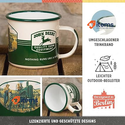 Nostalgic-Art 43208 - John Deere Quality Farm Equipment Enamel Mug 360ml Retro