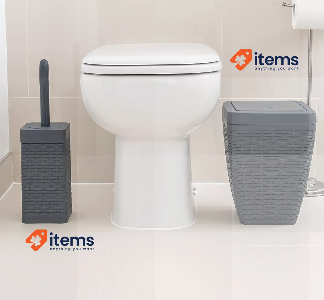 Addis 517487 Saqure Bathroom Bin Addis Faux Charcoal Rattan Square Includes