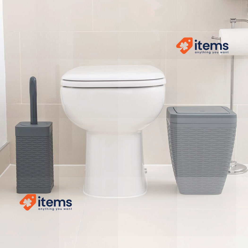 Addis 517487 Saqure Bathroom Bin Addis Faux Charcoal Rattan Square Includes