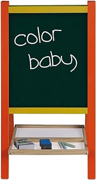 COLORBABY Whiteboard and Black Wood with Play&Learning Accessories Multi-Colour