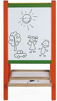 COLORBABY Whiteboard and Black Wood with Play&Learning Accessories Multi-Colour