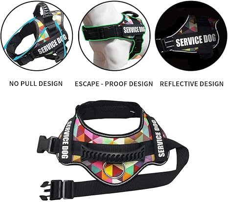 Wodondog Adjustable Reflective Dog Harness Multicolor