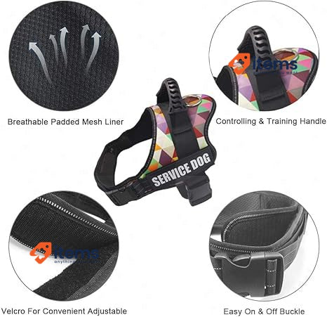 Wodondog Adjustable Reflective Dog Harness Multicolor Anti - Pull Soft Padded