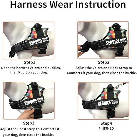 Wodondog Adjustable Reflective Dog Harness Multicolor