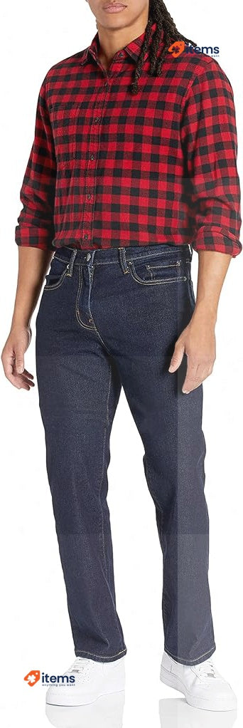Amazon Essentials Men's Straight Leg Bootcut Jean Blue 38W/32L - 38 W 32 L Jeans