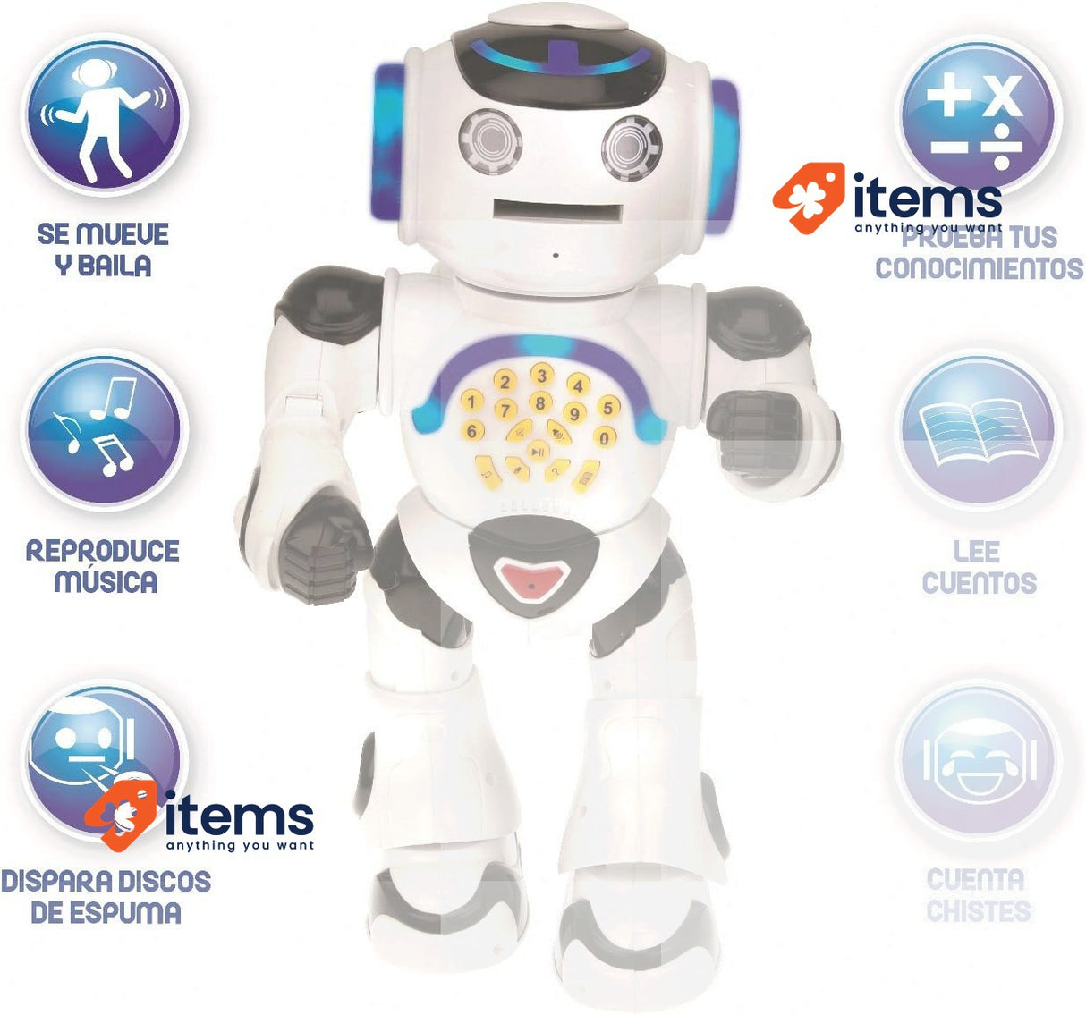 Lexibook Powerman-Educational Robot for Learning Play, White (Rob50ES)