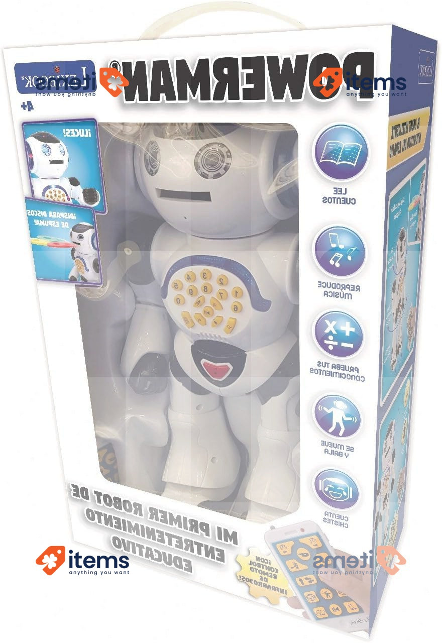 Lexibook Powerman-Educational Robot for Learning Play, White (Rob50ES)