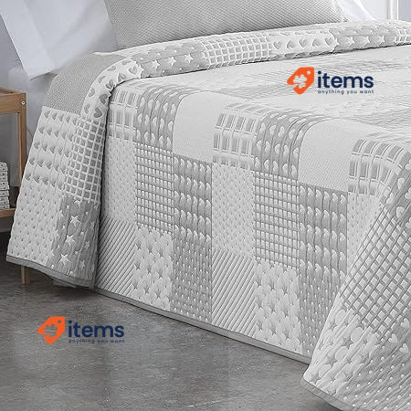 VIALMAN Bedspread Sofia 21 Single Bed 200 x 270 cm Grey