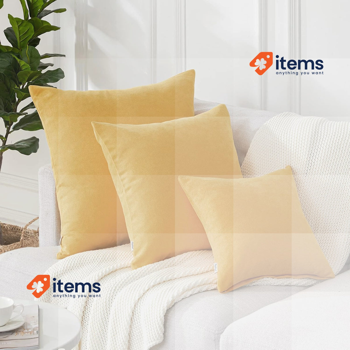 Topfinel Cushion Cover Decoration Room Salon Car Home (Mustard Yellow)