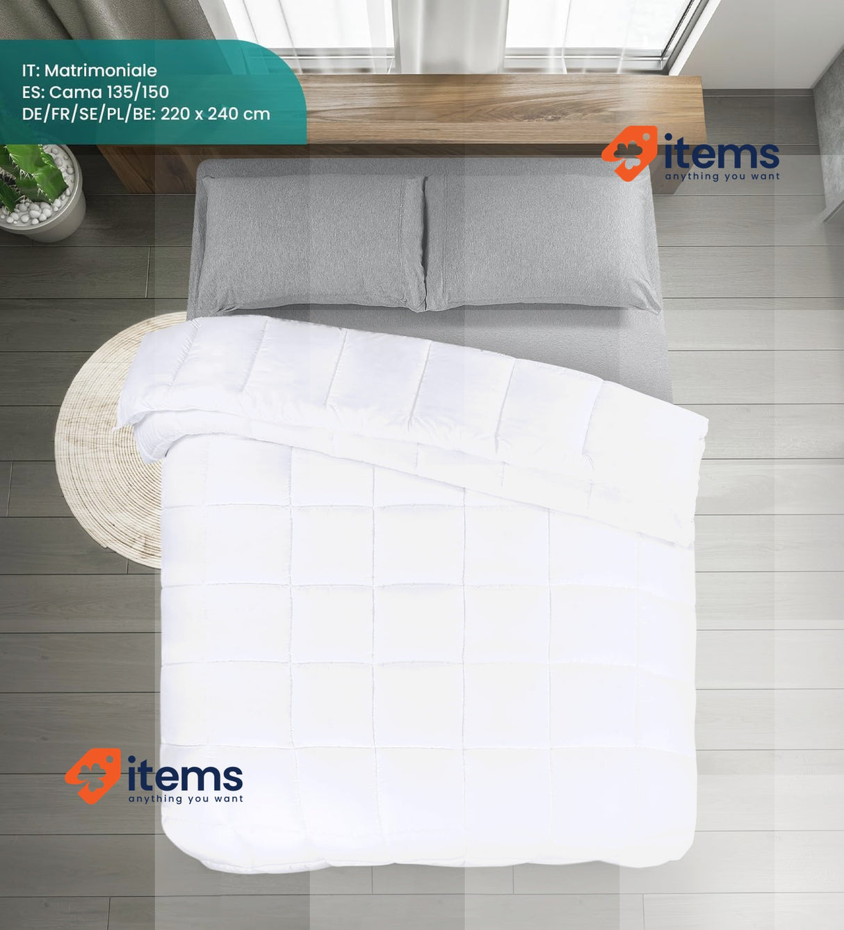 Utopia Bedding Lightweight 4.5 Tog Duvet King with Corner Tabs 220x240 cm White