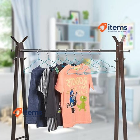 Relaxdays Children’s Coat Hangers Set of 20 Wire Holders 30 cm, Turquoise