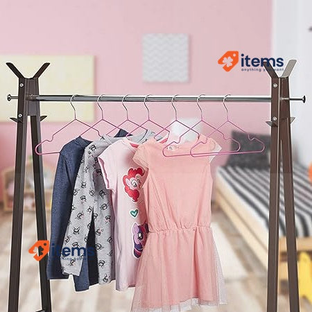 Relaxdays Children’s Coat Hangers Set of 20 Wire Holders 30 cm, Turquoise
