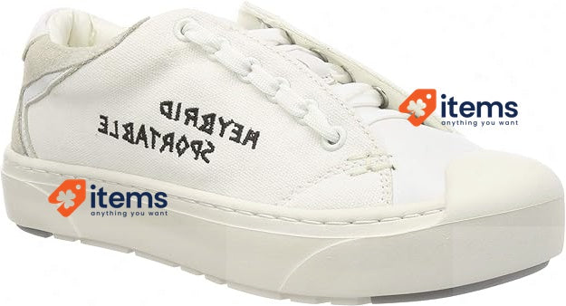 heybrid Women Lace-Up Sneaker Mit Stickerei Trainer Natural, Size 7 UK (41 EU)