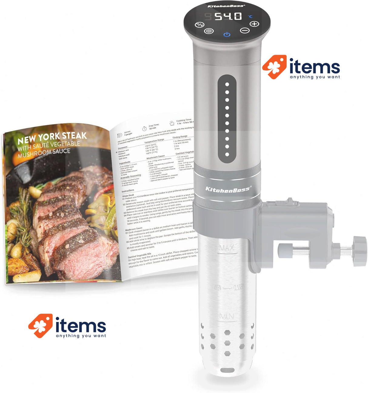 Kitchenboss Sous Vide Roner Kitchen Professional Thermal Circulator IPX7 Silver