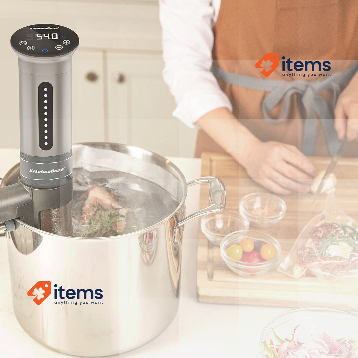Kitchenboss Sous Vide Roner Kitchen Professional Thermal Circulator IPX7 Silver
