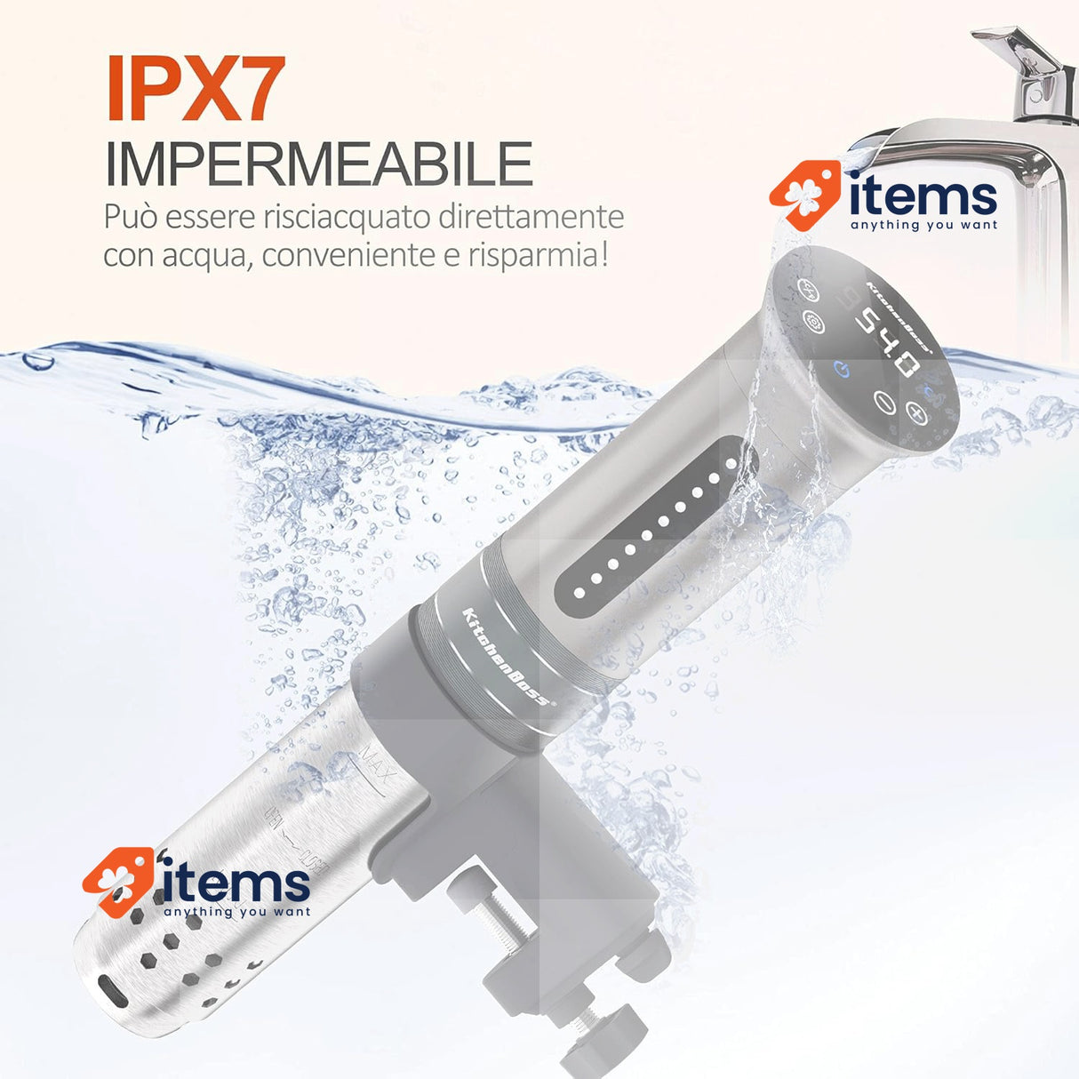 Kitchenboss Sous Vide Roner Kitchen Professional Thermal Circulator IPX7 Silver
