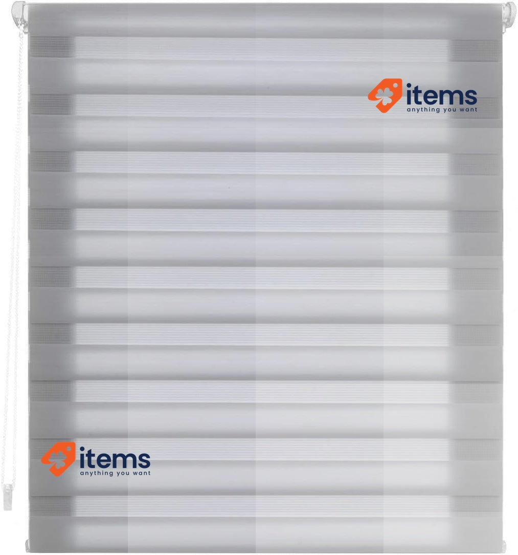 Blindecor - Indus "NO TOOLS REQUIRED". Double Layered Roller Blind REQUIRED Grey