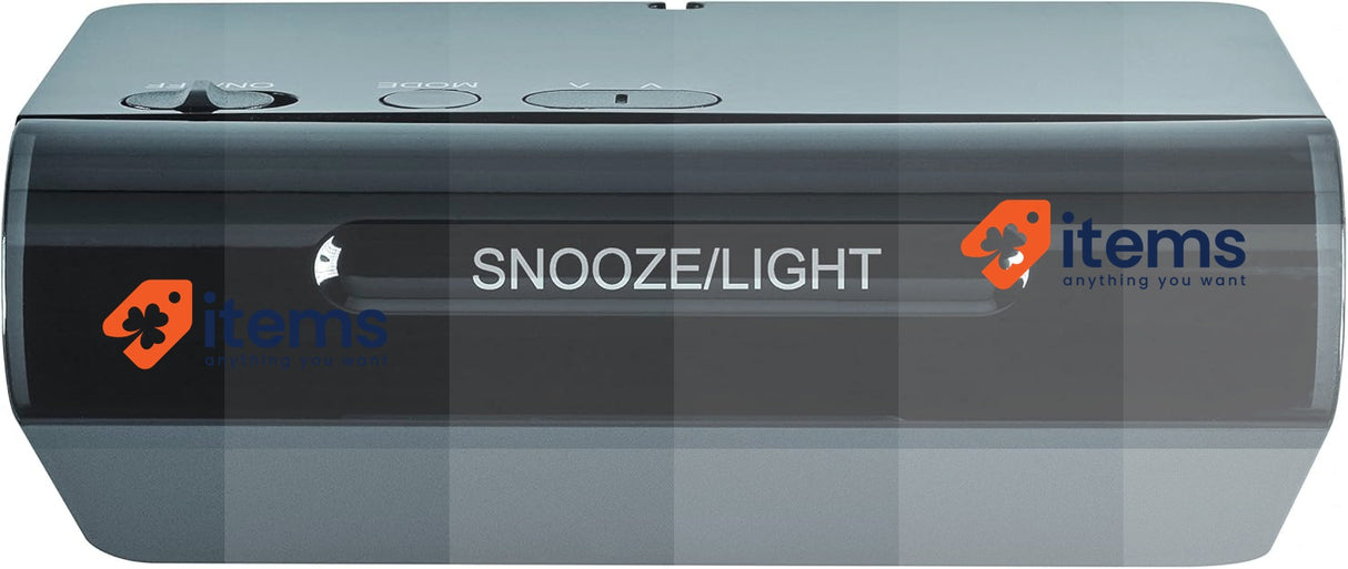 TFA Dostmann Radio Controlled Digital Alarm Clock, 60.2543.02, Black