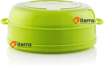 Innovagoods Fresh Double Microwave Steamer, Polypropylene, Green, 22 X 12/17 Cm