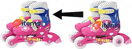 STAMP J100930 - Triskate roller skates/rollers adjustable 2 in 1 - Minnie Sizes