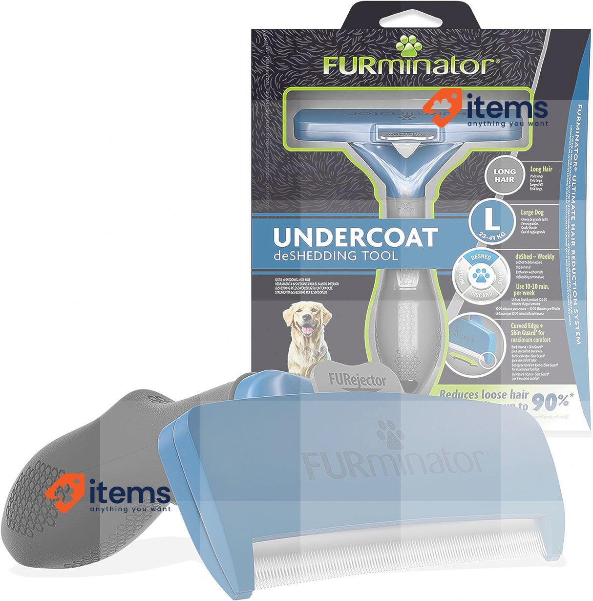 FURminator Undercoat Dog deShedding Tool 41 kg Long Hair Dogs 23-41