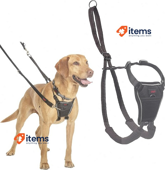 HALTI No Pull Harness Size Medium, Professional Dog Black Stop Pulling Lead Easy