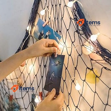 AOFOX Blue Mediterranean Ocean Pirate Fish Net Decoration Party Decoration 2x4M