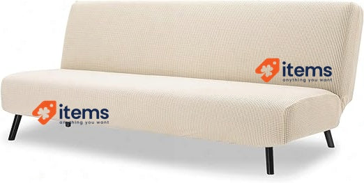 TIANSHU Armless Sofa Cover,polyester Spandex Stretch Futon Slipcover Ivory Bed 3