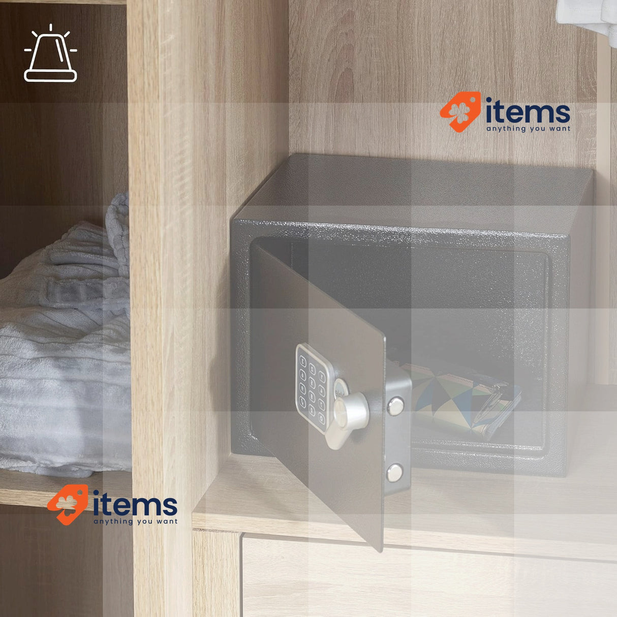 Yale Small Alarmed Value Safe, 130dB Built In Alarm, Steel Construction