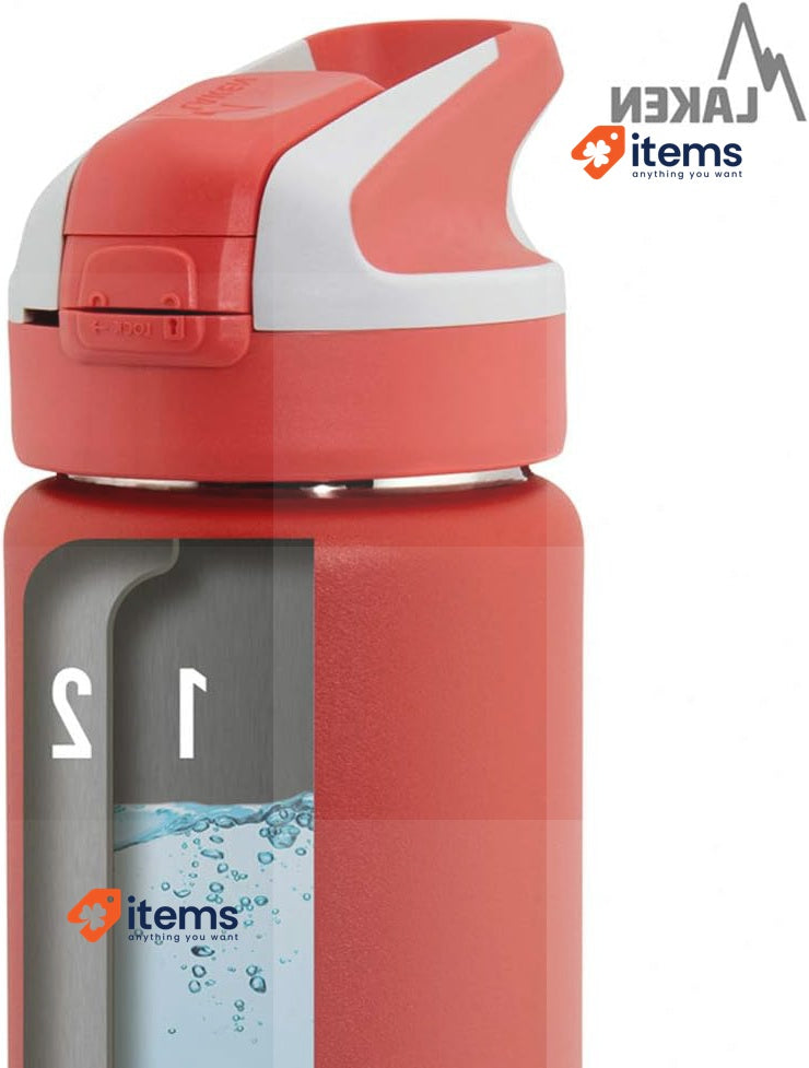 Laken Thermo With Flip Nozzle 0.7 L, Thermos Unisex-Adult Stainless Steel Red