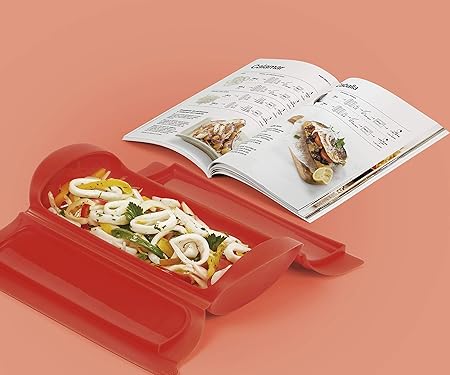 Lékué 3504600 Kit Steam Case 600 ml + Recipes Book in Spanish, Silicone