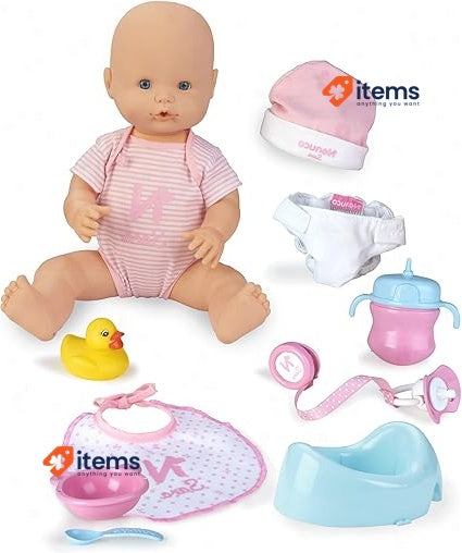 Nenuco Sara - Soft Baby Doll with 11 Real Life Functions 9 Baby Accessories,